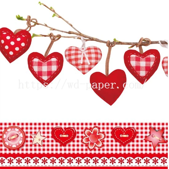Valentine paper guest napkins